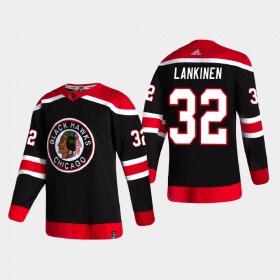 Chicago Blackhawks Trikot Kevin Lankinen 32 2020-21 Reverse Retro Authentic - Herren